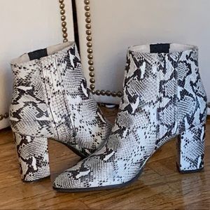 Seychelles snake skin booties